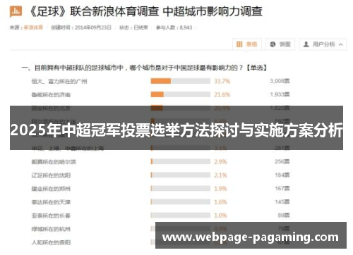 2025年中超冠军投票选举方法探讨与实施方案分析 2025年中超冠军投票选举方法探讨与实施方案分析
