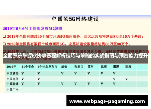 全面系统掌握欧协联赛程解析技巧与策略的实战指南与预测能力提升 全面系统掌握欧协联赛程解析技巧与策略的实战指南与预测能力提升